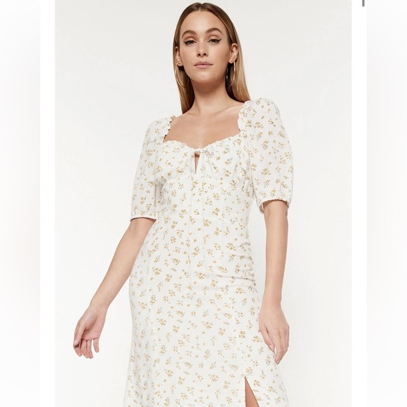 Bardot Ditsy Floral Midi Dress Bloomingdale’s Peasant Dress Size 10 Large - Picture 3 of 11